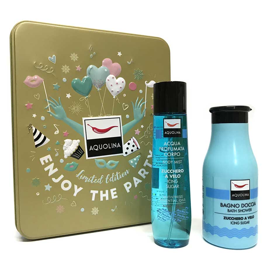Cofanetto AQUOLINA Zucchero a Velo bagno doccia 250ml + acqua profumata  corpo 150ml - Profumeria Online