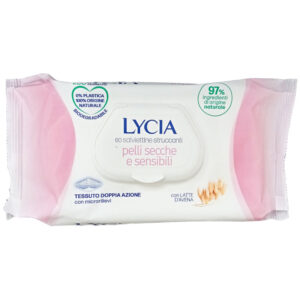 LYCIA Salviettine Struccanti con LATTE D'AVENA per pelli secche sensibili - 60 pezzi