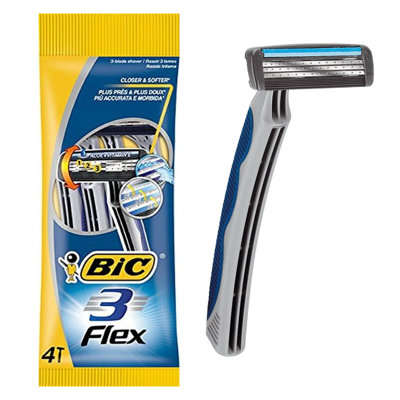 BIC FLEX 3 Rasoio usa e getta tre lame - 4 pezzi