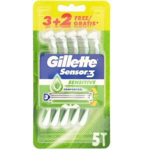 5 lamette tre lame GILLETTE SENSOR 3 SENSITIVE usa e getta