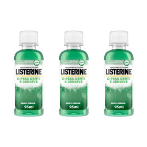 Stock 3pz LISTERINE DIFESA DENTI E GENGIVE Collutorio da viaggio menta fresca 95ml