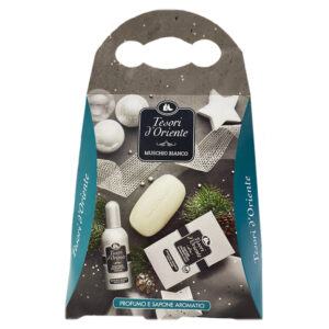 Cofanetto TESORI D'ORIENTE MUSCHIO BIANCO profumo aromatico 100ml + sapone solido 150gr
