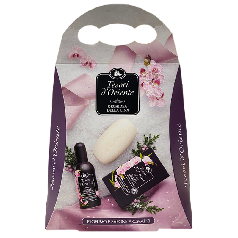 Cofanetto TESORI D'ORIENTE ORCHIDEA DELLA CINA profumo aromatico 100ml + sapone solido 150gr