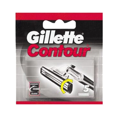 5 lame di ricambio GILLETTE CONTOUR ricariche rasoio
