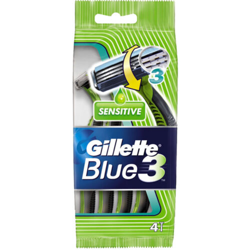 4 lamette tre lame GILLETTE BLUE 3 SENSITIVE usa e getta