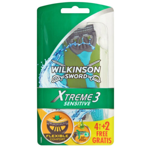 6 lamette tre lame WILKINSON SWORD XTREME 3 SENSITIVE usa e getta