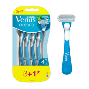 GILLETTE VENUS OCEANA Rasoio usa e getta tre lame con striscia lubrificante 4pz