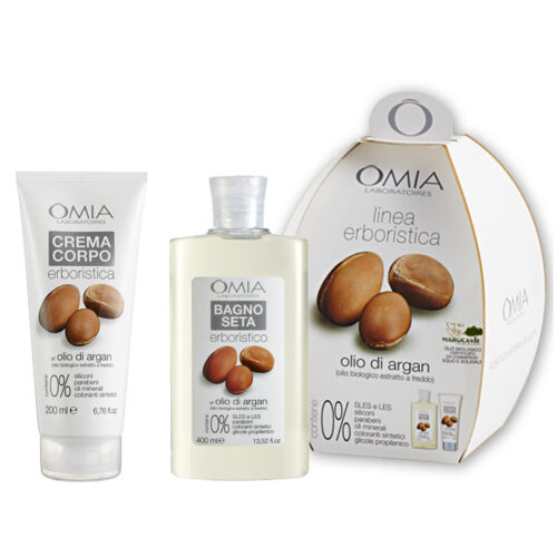 Cofanetto OMIA OLIO DI ARGAN bagno seta 400ml + crema corpo 200ml