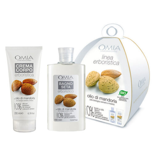 Cofanetto OMIA OLIO DI MANDORLA bagno seta 400ml + crema corpo 200ml