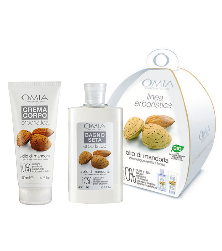 Cofanetto OMIA OLIO DI MANDORLA bagno seta 400ml + crema corpo 200ml