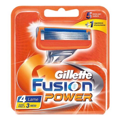 4 lame di ricambio GILLETTE FUSION POWER ricariche rasoio