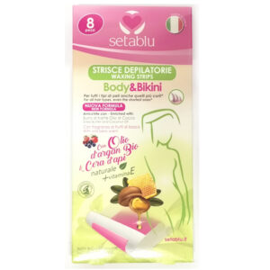 8 Strisce Depilatorie Body e Bikini SETABLU con olio di argan e cera d'api