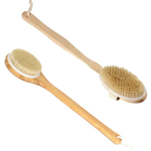 Stock 2pz SPAZZOLA BAGNO DOCCIA in legno con manico lungo