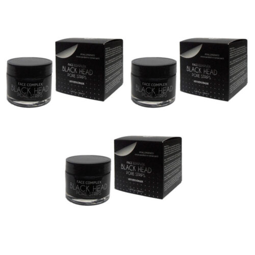 Stock 3pz BLACK MASK HEAD PORE STRIPS Maschera Viso Anti Punti Neri 50ml