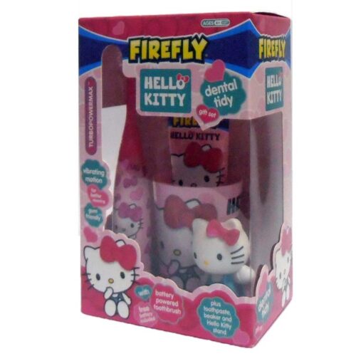 HELLO KITTY FIREFLY spazzolino elettrico + dentifricio 75ml + bicchiere