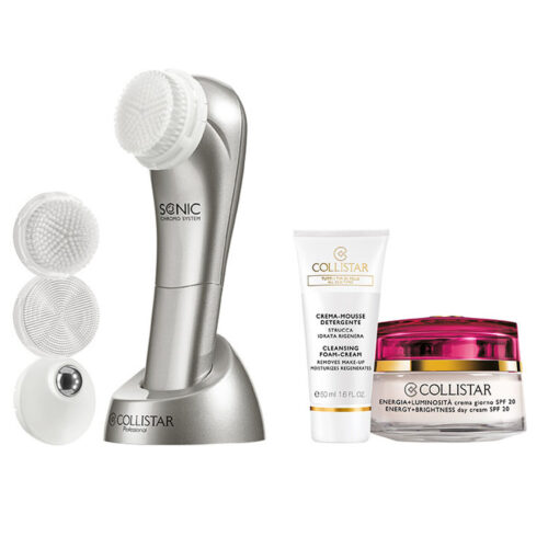 COLLISTAR SONIC CHROMO SYSTEM + crema mousse detergente 50ml + crema giorno SPF 20 50ml
