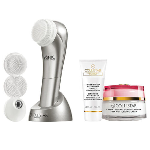COLLISTAR SONIC CHROMO SYSTEM + crema mousse detergente 50ml + crema di idratazione profonda 50ml