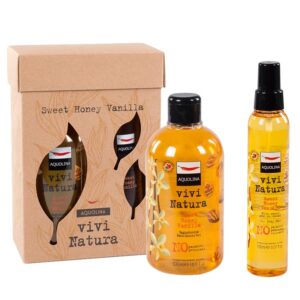Cofanetto donna AQUOLINA VIVI NATURA SWEET HONEY VANILLA Bagno Doccia 500ml + Olio Corpo 150ml