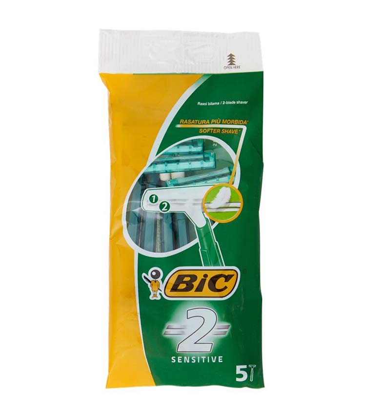 5 lamette due lame BIC 2 SENSITIVE usa e getta