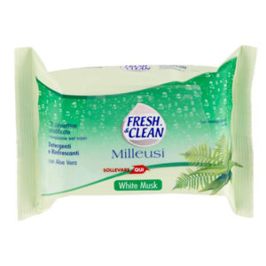Fresh & Clean Milleusi White Musk Salviettine Umidificate DETERGENTI e Rinfrescanti - 20 Pezzi