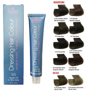 SILKY DRESSING HAIR COLOUR Tinta capelli 100ml - colori marroni e beige