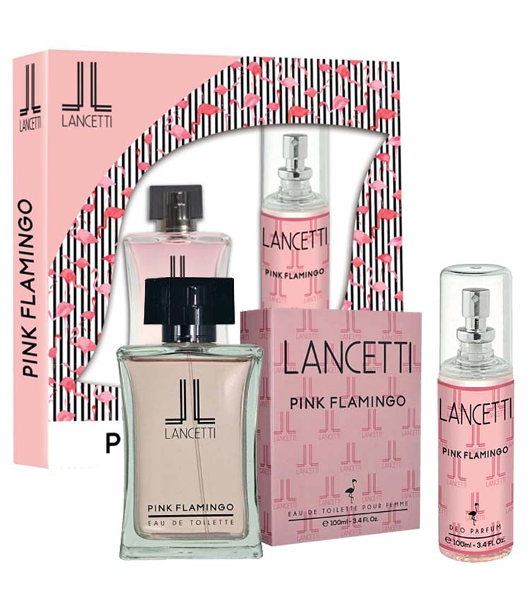 Cofanetto donna LANCETTI PINK FLAMINGO edt 100ml + deodorante profumato 100ml