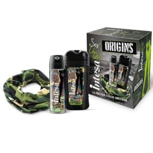 Cofanetto unisex INTESA ORIGINS doccia shampoo 250ml + deodorante profumato 125ml + fascia multiuso