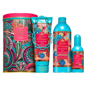 Cofanetto TESORI D’ORIENTE AYURVEDA profumo aromatico 100ml + bagno crema 500ml + doccia crema 250ml