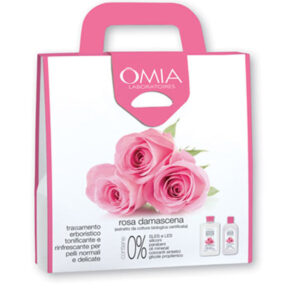 Cofanetto OMIA ROSA DAMASCENA bagno fiori 400ml + crema fluida corpo 250ml