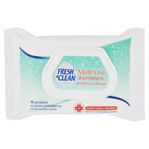 Fresh & Clean - Milleusi Disinfettanti, Salviettine Umidificate, Azione Antibatterica - 20 Pezzi
