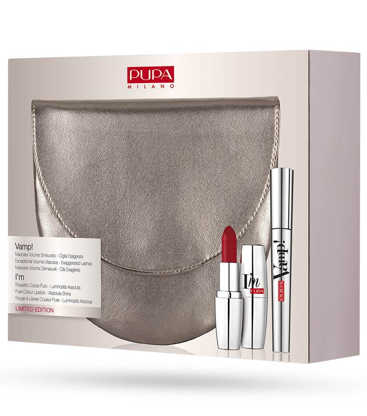 Cofanetto donna PUPA Vamp! mascara occhi + I'm rossetto + pochette LIMITED EDITION