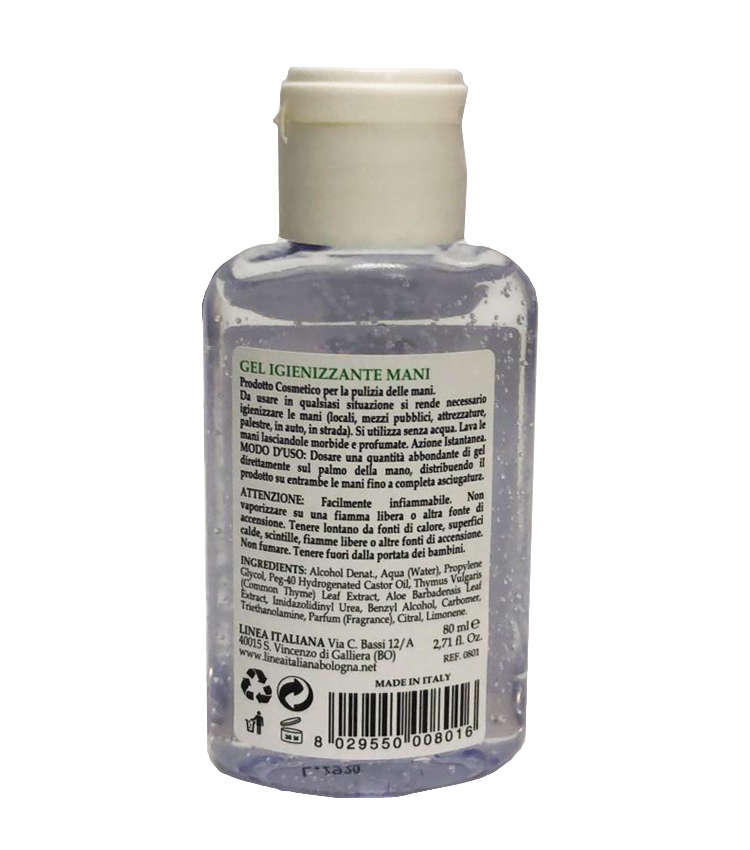 Linea Italiana GEL IGIENIZZANTE MANI con estratto di ALOE VERA 80ml - immagine 2