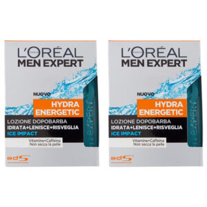 STOCK 2 pz L'Oréal Paris Men Expert Hydra Energetic Lozione Dopobarba Ice Impact 100ml