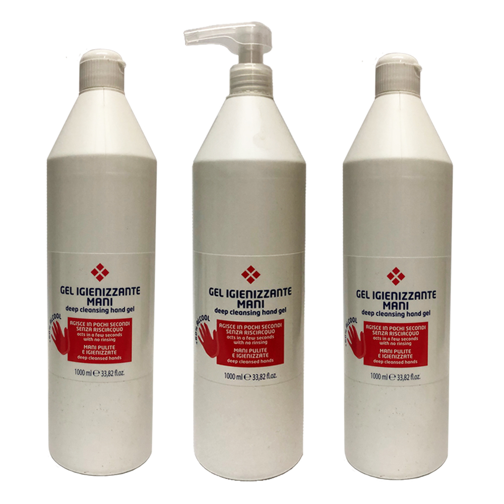 Gel Igienizzante Mani 300ml - 70% Vol Alcol (60% In Peso) - Conforme OMS - Made In Italy - Formato Maxi