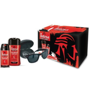 Cofanetto uomo INTESA Pour Homme gel doccia shampoo 250ml + deodorante profumato 150ml + occhiali da sole pieghevoli