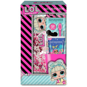 COFANETTO LOL SURPRISE NATURAVERDE KIDS spazzolino + dentifricio 75ml + bicchierino + Pochette Glitter