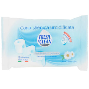 Fresh & Clean Carta Igienica Umidificata alla Camomilla - 12 Salviettine