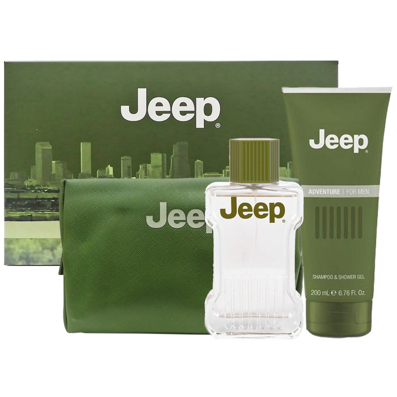 Cofanetto uomo JEEP ADVENTURE edt 100ml + shampoo & shower gel 200ml + beauty case