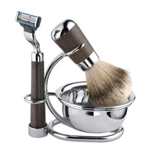 ESTAS - Mod. Wenghè PENNELLO tasso 1ª scelta + bacinella + RASOIO Testina MACH