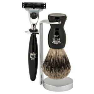 ESTAS - Set Savoia PENNELLO tasso 1ª scelta + RASOIO Testina MACH3