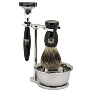 ESTAS - Set Estensi PENNELLO tasso 1ª scelta + bacinella + RASOIO Testina MACH3