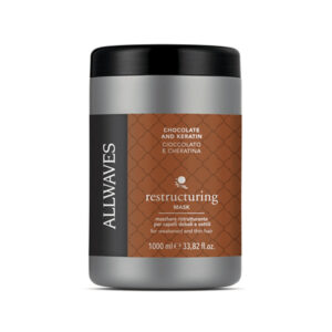 ALLWAVES Maschera RESTRUCTURING per capelli deboli e sottili Cioccolato e Cheratina 1000ml
