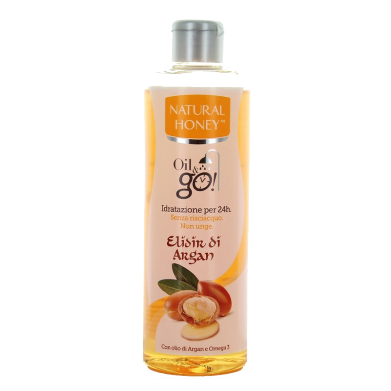 NATURAL HONEY OIL & CO ELISIR DI ARGAN Olio corpo idratante sotto la doccia 300ml