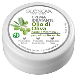 GLENOVA Crema Idratante NATURALE all'Olio di Oliva per pelli molto secche 120ml