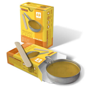 HOLIDAY cera a caldo NATURALE 120ml con pentolino, colore giallo, per viso, bikini, ascelle