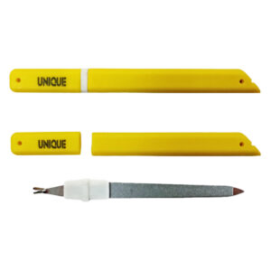 UNIQUE Lima per Unghie con Levacuticole 2 in 1 - Giallo