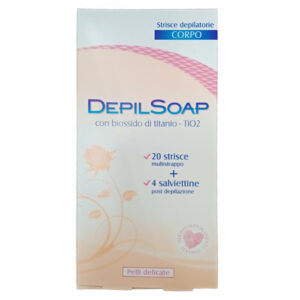 DEPILSOAP strisce depilatorie corpo + salviettine post depilazione per pelli delicate