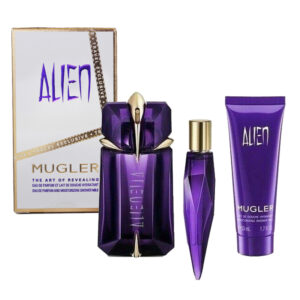 Cofanetto donna ALIEN THIERRY MUGLER the art of revealing edp 60ml + latte doccia + vaporizzatore da borsa ricaricabile