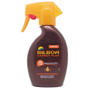 BILBOA Carrot Plus SPRAY SOLARE SPF15 MEDIA con beta-carotene potenziato ABBRONZATURA INTENSA 250ml