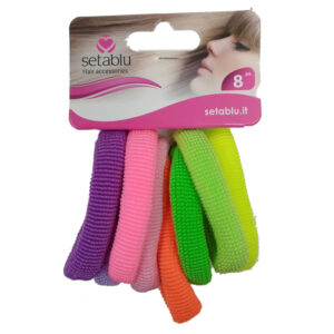 SETABLU ELASTICI PER CAPELLI colour combo ferma coda poliestere + spandex 8 pezzi